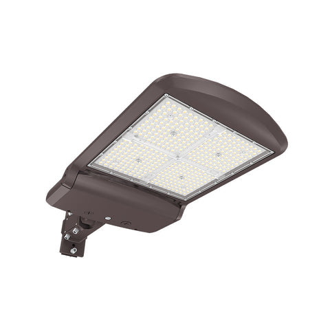 ZOHO 6th Gen | LED Area Light | Adj Wattage 200W/240W/300W | 49800 Lumens | Adj CCT 4000K/5000K/5700K | 120V-277V | Universal Bracket | Bronze Housing | IP65 | UL & DLC Listed - Lighting of Tomorrow