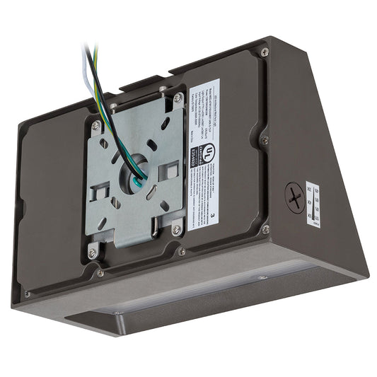 Image of a 12W-30W selectable LED architectural wall pack light with built-in photocell.