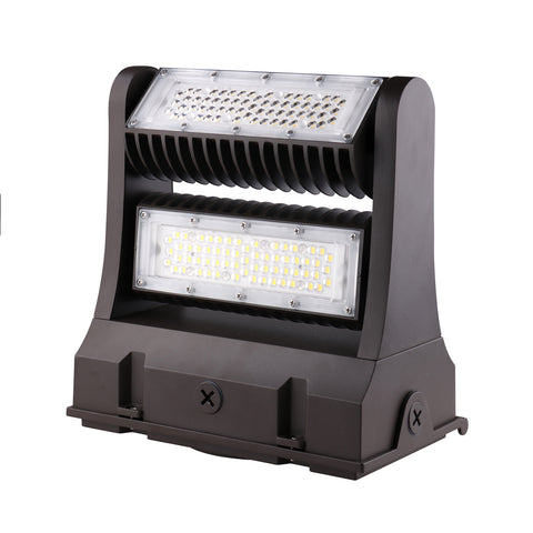 PARKER | LED Rotatable Wall Pack | Adj Watt 80W/100W/120W | 16527Lm | 5000K | 120-277V | Bronze Housing | IP65 | UL & DLC Listed - Lighting of Tomorrow