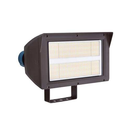 UNION | LED Flood Light | Adj Watt 200W/240W/300W | 45000 Lumens | CCT 5000K | 120V-277V | Slip Fitter / Yoke Mount Included | Bronze Housing | IP65 | UL & DLC Listed - Lighting of Tomorrow