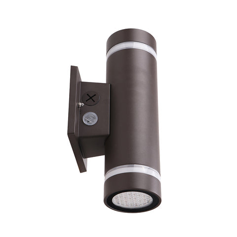 NOME | LED Up & Down Wall Sconce | Adj Watt 10W/20W/30W | 3150 Lumens | Adj CCT 3000K/ 4000K/ 5000K | 120-277V | Built-In-Photocell | Bronze Housing | IP65 | UL & DLC Listed - Lighting of Tomorrow