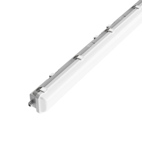 Image of an AQUABRIGHT LED Tri-Proof Light, adjustable wattage (20W-50W), adjustable CCT (3500K-5000K), 4ft, IP65.
