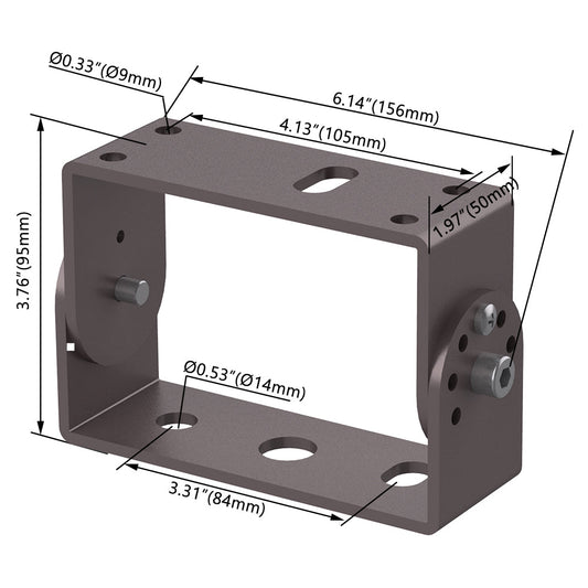 U-Bracket for Selectable LED Flood Light: 100W-450W, WSD-FLU-Bracket-100W-450W model, shown in bronze finish.