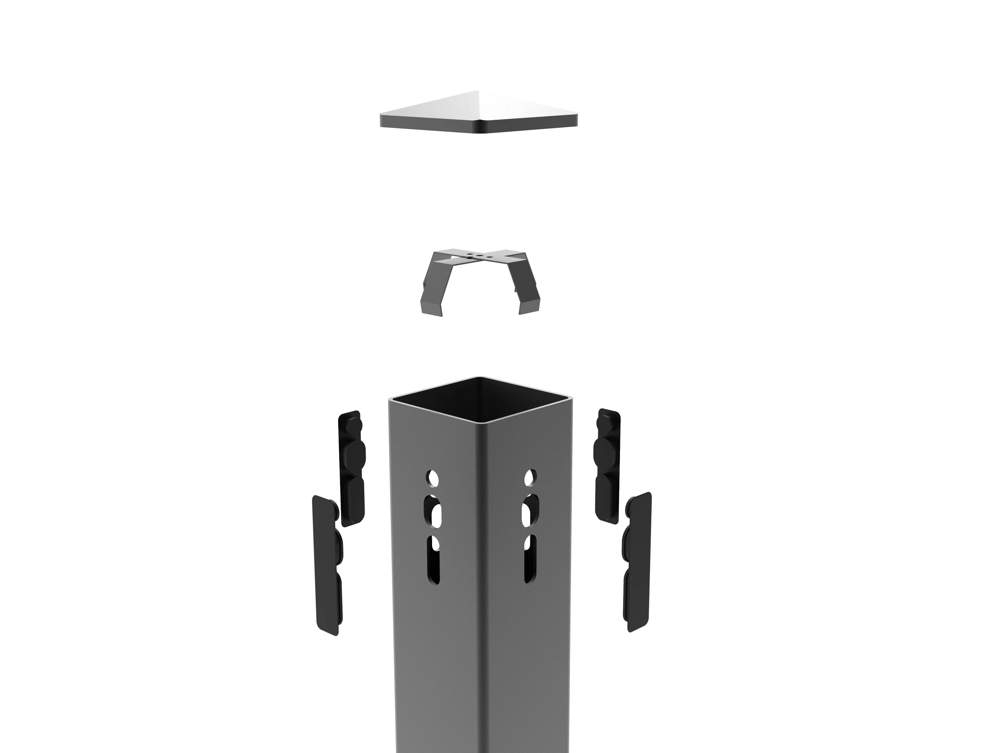 Straight Square Pole - 10' Steel 4