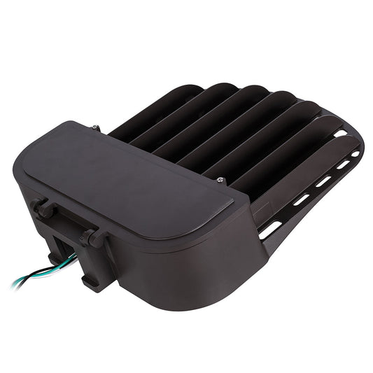 Image of a 150W LED Flood Light, 120-277V, 5000K, bronze finish, suitable for wide illumination in various outdoor areas.