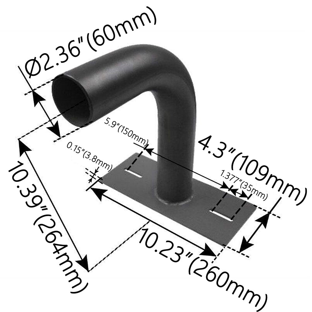 90° Wall Mount Bracket with 2-3/8" O.D. Tenon WSD-ADP2.5-90H-D
