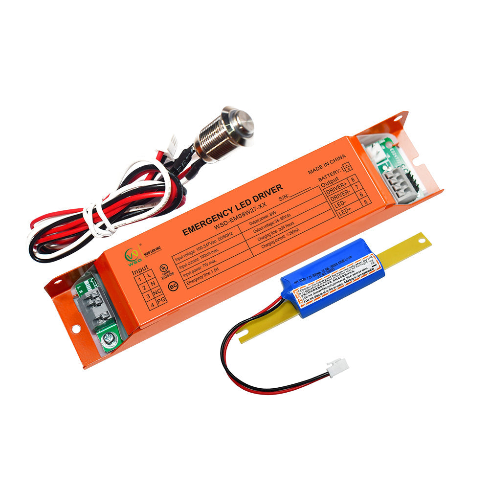 8W Split Built-In Emergency Battery Backup 36-60Vdc WSD-EMS8W27-XX