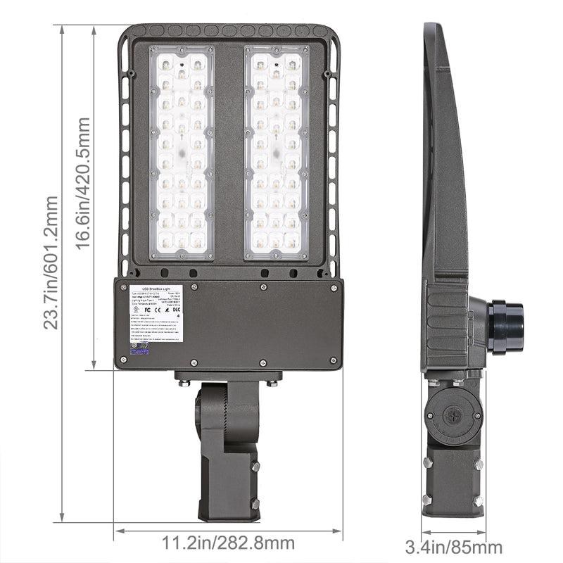 LED Shoebox Light with 5000K for Outdoor Street Area Lighting AC100-277V
