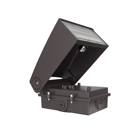 LONGVIEW | LED Adjustable Wall Pack | Adj Watt 40W/60W/80W/100W | 13000 Lumens | Adj CCT 3000K-4000K-5000K | 120-347Vac | Built-in Photocell | Bronze Housing | IP65 | UL & DLC Listed - Lighting of Tomorrow 