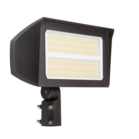 UNION | LED Flood Light | Adj Watt 120W/150W/200W | 30000 Lumens | CCT 5000K | 120V-277V | Slip Fitter / Yoke Mount Included | Bronze Housing | IP65 | UL & DLC Listed