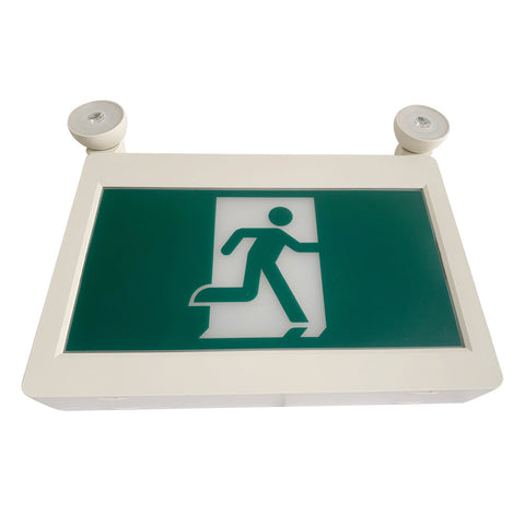 H3 | LED Running Man Combo Safety Exit Sign | 4W | 6000-7000K | Green | 120-347V | 3.6V 1000mAh Ni-Cd Battery | Single & Double Face | UL Listed - Lighting of Tomorrow 