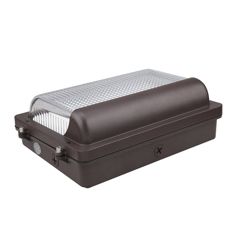 ZION 2nd Gen | LED Wall Pack | Adjustable Watt 30W/40W/60W | 8100 Lumens | Adjustable CCT 3000K/4000K/5000K | 120V-277V | Built-in Photocell | Bronze Housing | IP65 | UL & DLC Listed - Lighting of Tomorrow 