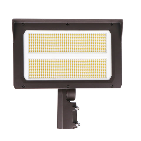 UNION | LED Flood Light | Adj Watt 200W/240W/300W | 45000 Lumens | CCT 5000K | 120V-277V | Slip Fitter / Yoke Mount Included | Bronze Housing | IP65 | UL & DLC Listed - Lighting of Tomorrow 