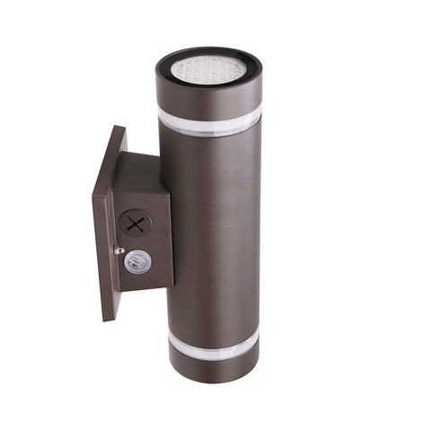 NOME | LED Up & Down Wall Sconce | Adj Watt 10W/20W/30W | 3150 Lumens | Adj CCT 3000K/ 4000K/ 5000K | 120-277V | Built-In-Photocell | Bronze Housing | IP65 | UL & DLC Listed - Lighting of Tomorrow 