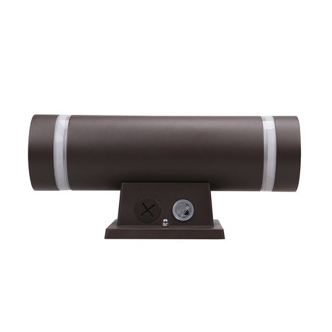 NOME | LED Up & Down Wall Sconce | Adj Watt 10W/20W/30W | 3150 Lumens | Adj CCT 3000K/ 4000K/ 5000K | 120-277V | Built-In-Photocell | Bronze Housing | IP65 | UL & DLC Listed - Lighting of Tomorrow 