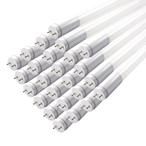 GLACIER | LED T8 Glass Tube | 18 Watt | 2250 Lumens | Adj CCT 4000K/5000K/6500K | 120-277Vac | 4ft | Frosted Lens | Type A+B | Double Ended Power | ETL & DLC Listed - Lighting of Tomorrow 