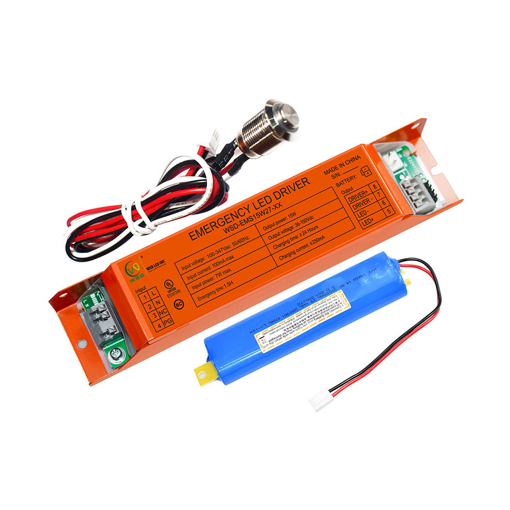 15W Split Built-In Emergency Backup Battery Driver WSD-EMS15W27-XX