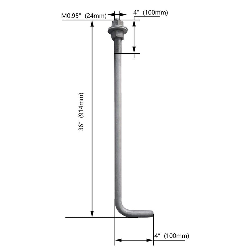 Anchor Bolt For 30FT Steel Light Poles WSD-BM24SL914-S