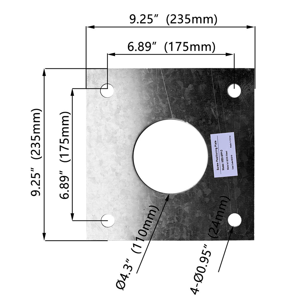 Screw Positioning Plate For 30 FT Steel Round Light Poles WSD-SPP235-TM24