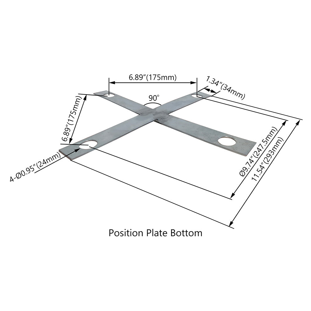 Cross Screw Positioning Plate For 30 FT Steel Round Light Poles WSD-SPP235-BM24