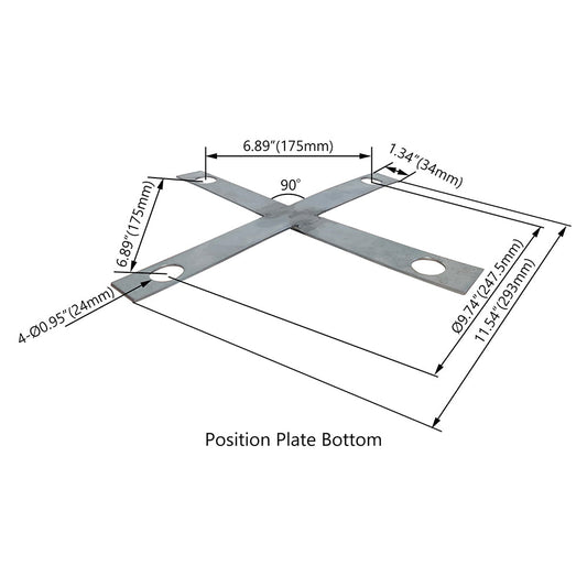 Cross Screw Positioning Plate For 30 FT Steel Round Light Poles