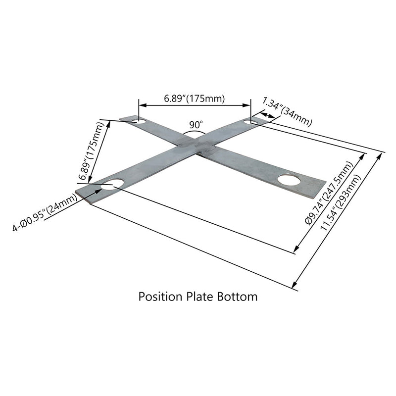 Cross Screw Positioning Plate For 30 FT Steel Round Light Poles WSD-SPP235-BM24