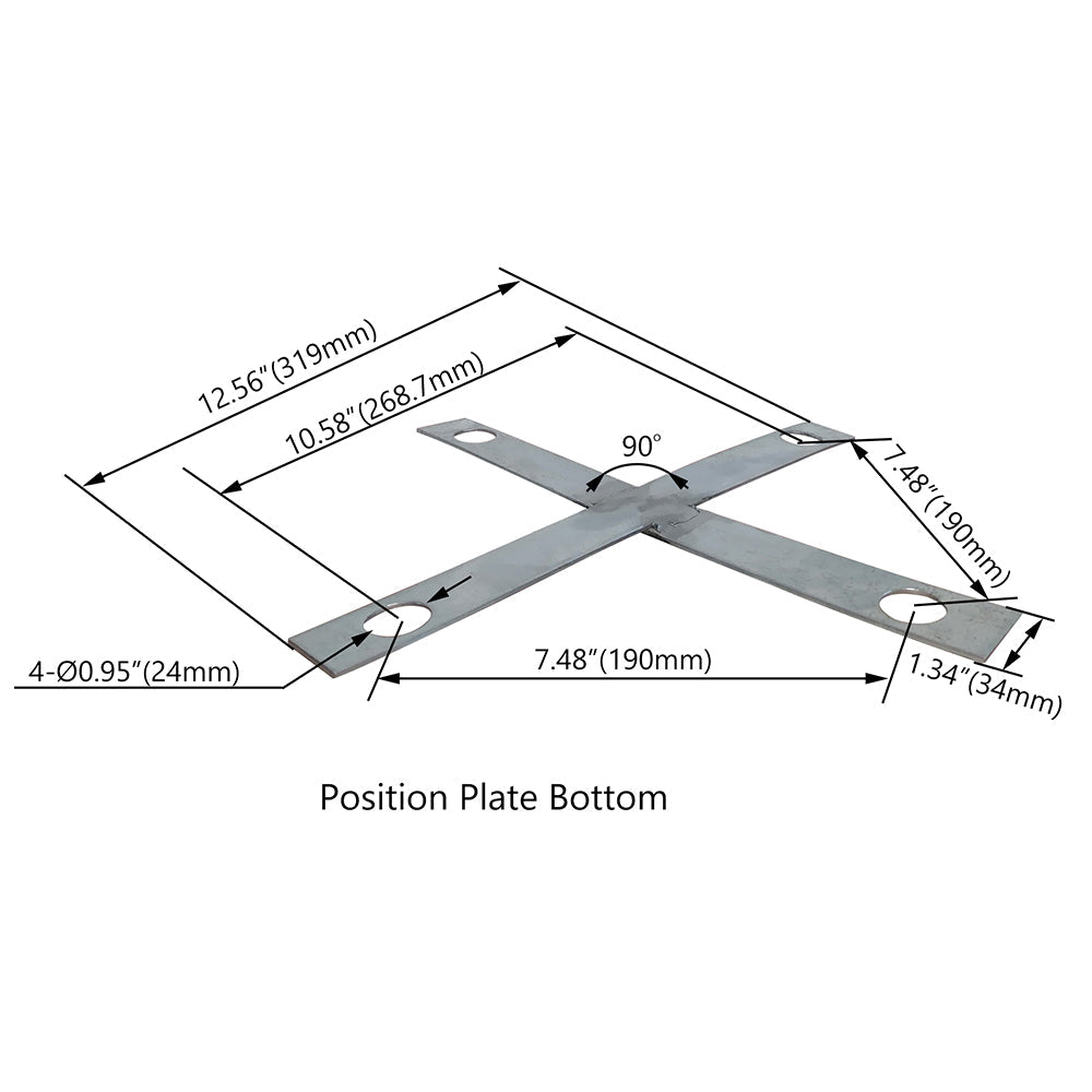 Cross Screw Positioning Plate For 30 FT Steel Square Light Poles WSD-SPP250-BM24
