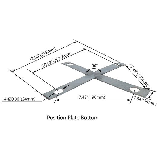 Cross Screw Positioning Plate For 30 FT Steel Square Light Poles