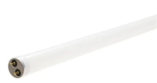 Image of a 4ft LED T8 tube with a clear diffuser, dual mode (Type A and B) for direct replacement or ballast bypass.
