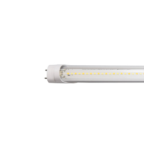 BRIGHTFIT LED T8 Tube: adjustable watt (12W-22W), tunable CCT (3500K-6500K), 4ft, clear lens, Type A+B, ETL Listed.