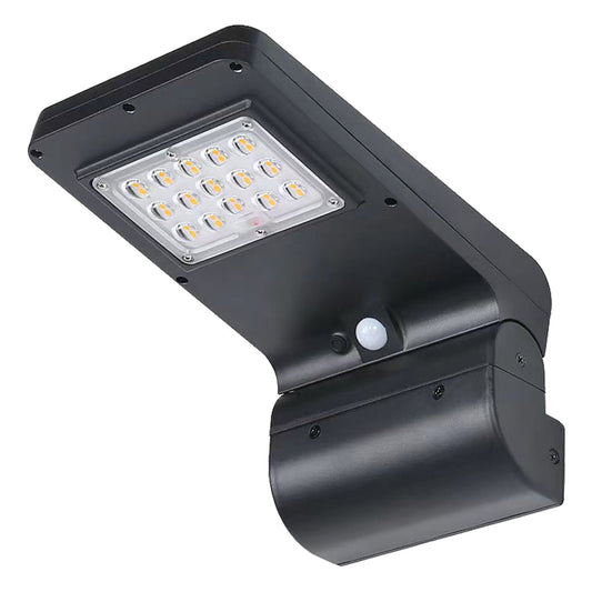 Image of a 5W Solar LED Semi-Cutoff Wall Mount Light (WSD-SPHWP5W5-50K-B) with 5000K CCT and 153.77 LM.