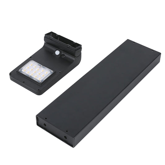 5W Solar LED Square Bollard Light image showing the product with its features: 5000K CCT, 153.77-919 Lumens.