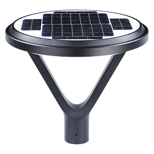 Image of a 12W Solar LED Post Top Light (WSD-SPMPT12W5-50K-B) showing its 5000K CCT and 80 CRI.