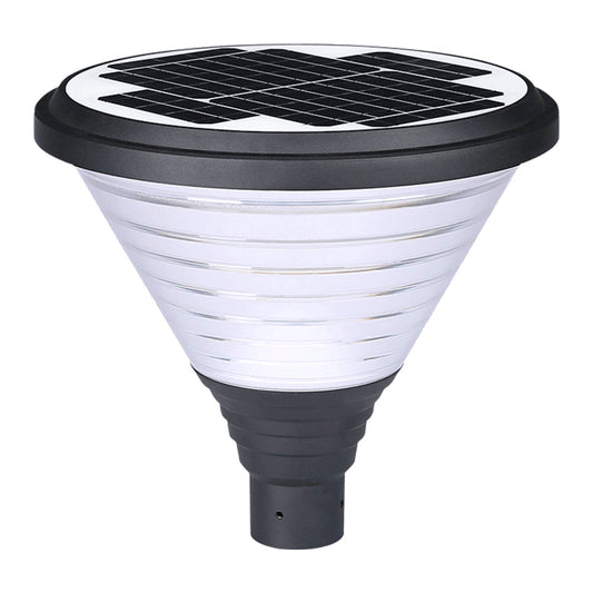 12W Solar LED Hourglass Post Top Light, 5000K, for Plug & Play or Retrofit/Bypass installations, featuring frosted shatter-resistant glass.