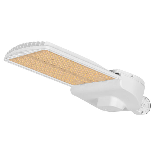 Image of a 120W-300W white selectable LED shoebox light, suitable for outdoor parking lots and pedestrian areas.