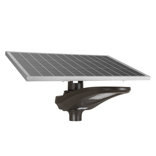 48W Solar LED Street Light (WSD-SPST48W5-50K-D): This image shows a 48W solar-powered LED street light.