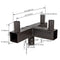 Square Triple 90° Horizontal Tenon Adapter WSD-QT90-3T-D