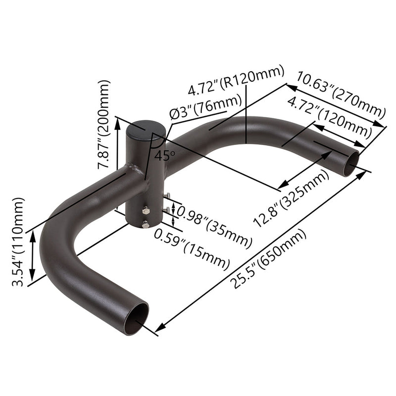 Double 180° Horizontal Tenon Adaptor WSD-RB2.5TR180H-D