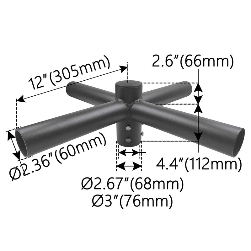 Quad Spoke Bracket 90° Arms WSD-SB2.5QD90-D