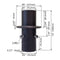 Insert Round Pole Adaptor 5 inch to 3 inch Tenon WSD-VTR5-D