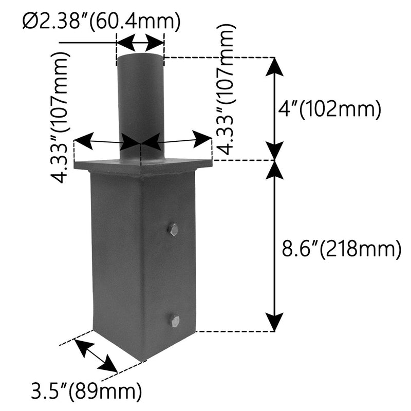 Square Tenon Adaptor 4 inch WSD-VTS4-D