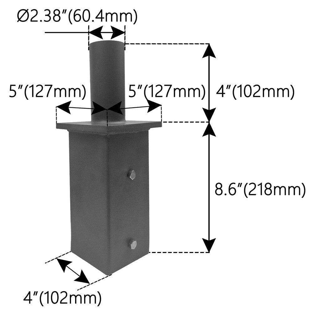 Square Tenon Adaptor 5 inch WSD-VTS5-D