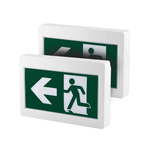 H3 | LED Running Man Safety Exit Sign | 3.5W | 6000-7000K | Green | 120-347V | 3.6V 2000mAh Ni-Cd Battery | Single & Double Face | UL Listed - Lighting of Tomorrow 