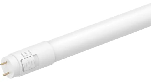Image of a 4ft LED T8 tube, dual mode (Type A and B), tunable CCT (3500K/4000K/5000K), frosted shatter-resistant glass.