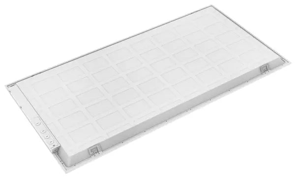 Image of a 2ft x 4ft LED backlit panel with adjustable wattage (30/40/50W) and CCT (3500K/4000K/5000K).