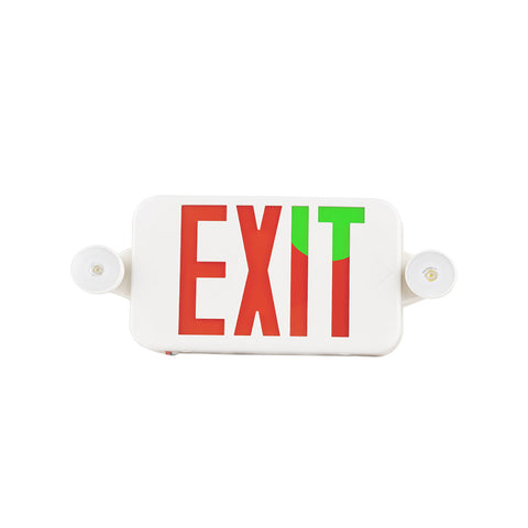 H5 | LED Dual Head Exit & Safety Sign | 2W | Switchable Color Lens | Red & Green | CCT Adj 6000K-7000K | 120-277Vac | 3.6V 1000MAH Battery | UL Listed - Lighting of Tomorrow 