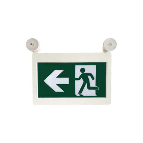 H3 | LED Running Man Combo Safety Exit Sign | 4W | 6000-7000K | Green | 120-347V | 3.6V 1000mAh Ni-Cd Battery | Single & Double Face | UL Listed - Lighting of Tomorrow 