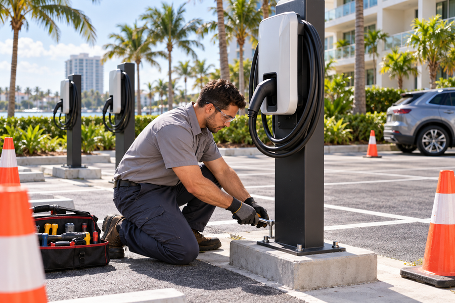EV charger installation illustration