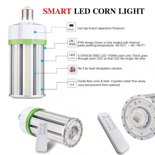LED Corn Lamp E39 Base 5000K IP65 Dimmable