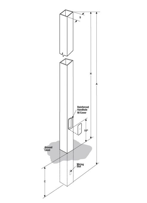 Square Steel Direct Burial Pole - Lighting of Tomorrow 